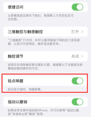 长白苹果授权维修站分享iPhone轻点无法唤醒怎么办 