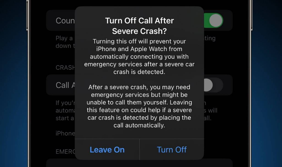 长白苹果14维修分享 iPhone 14 和 Apple Watch 上关闭崩溃检测 