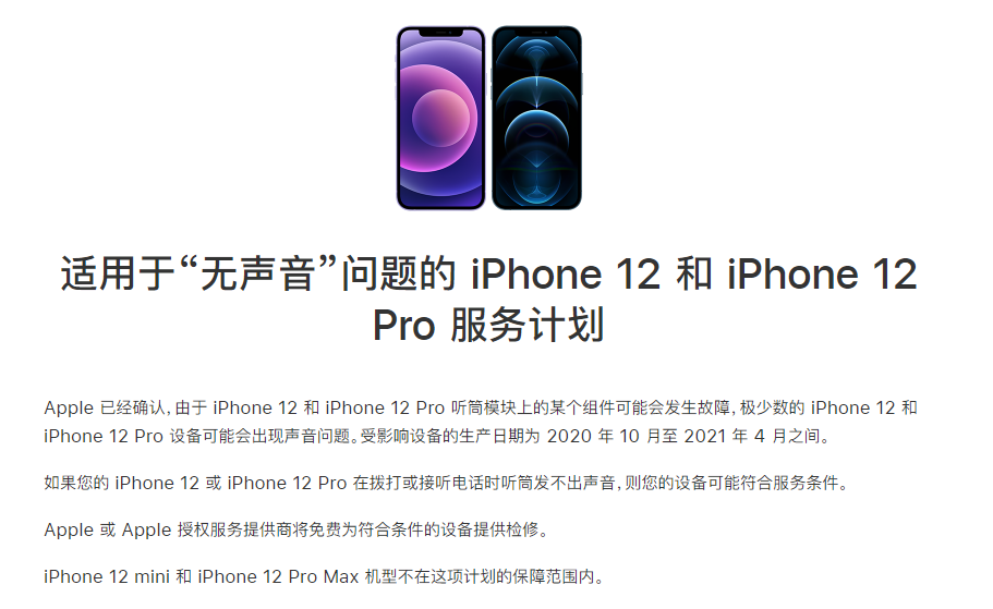 长白苹果手机维修分享iPhone 12/Pro 拨打或接听电话时无声音怎么办 